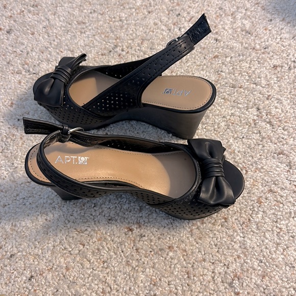 Apt.9 Miranda Black Open Toe Wedge Pumps - HOLD - Picture 9 of 12